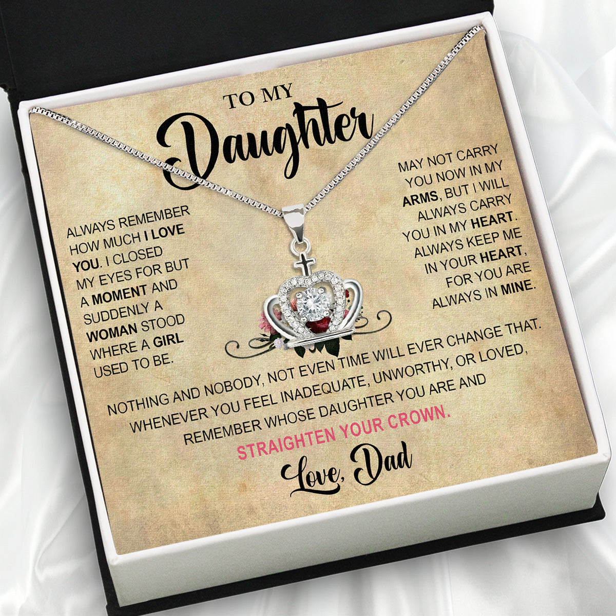 Daughter Necklace from Dad: A Piece of Your Heart for Her