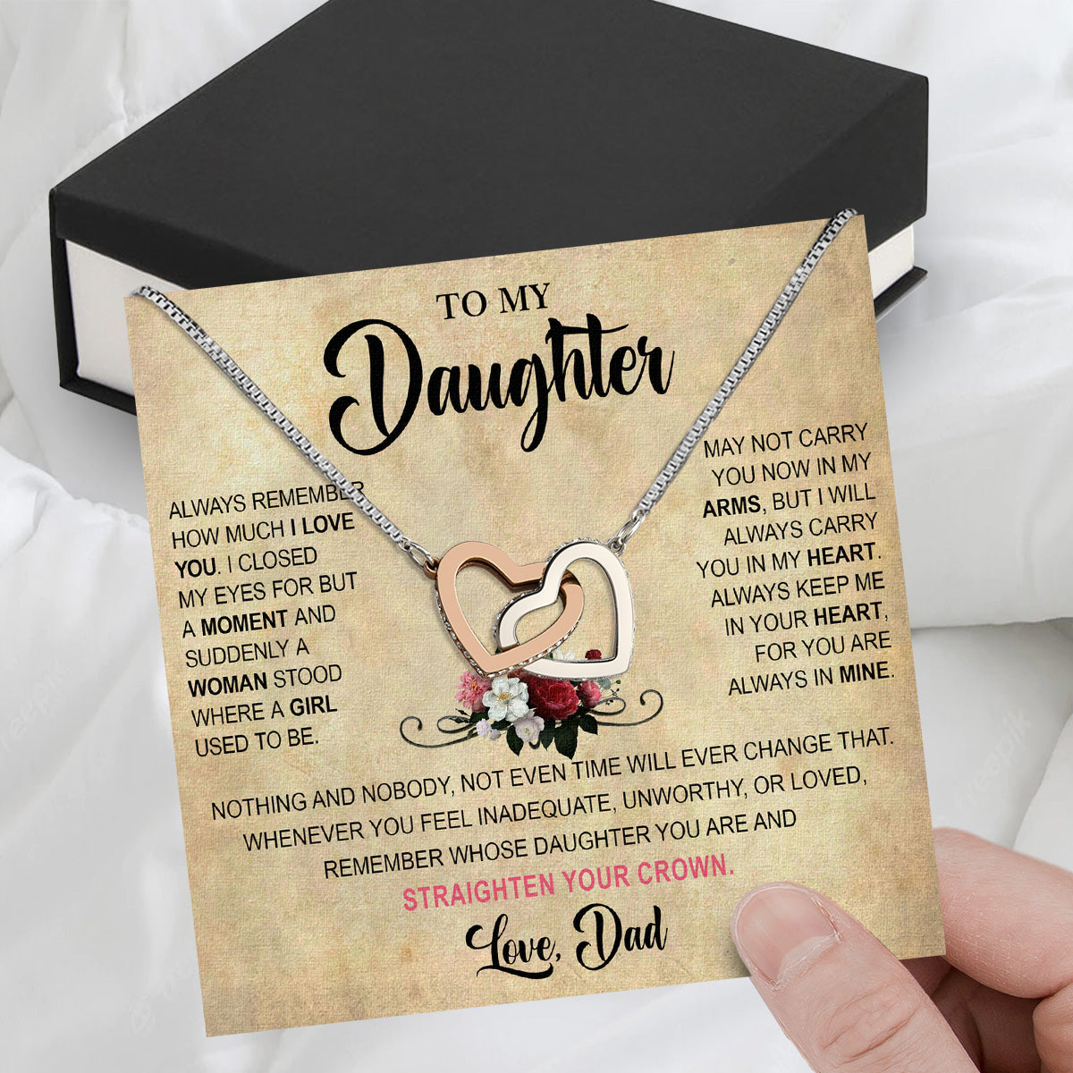 Daughter Necklace from Dad: A Piece of Your Heart for Her