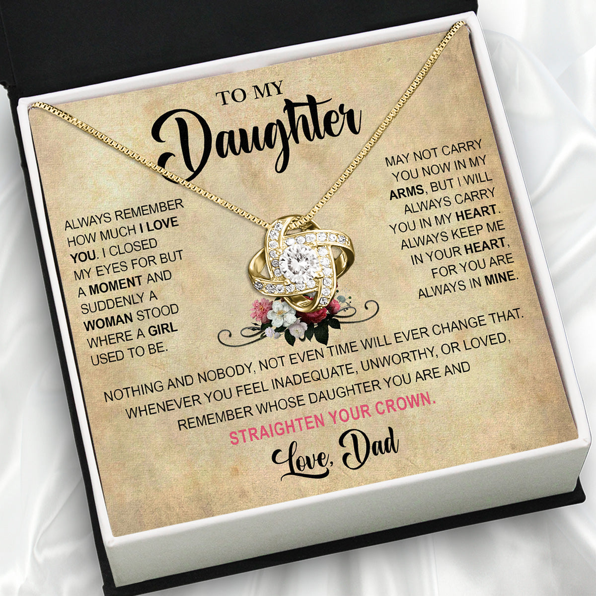 Daughter Necklace from Dad: A Piece of Your Heart for Her