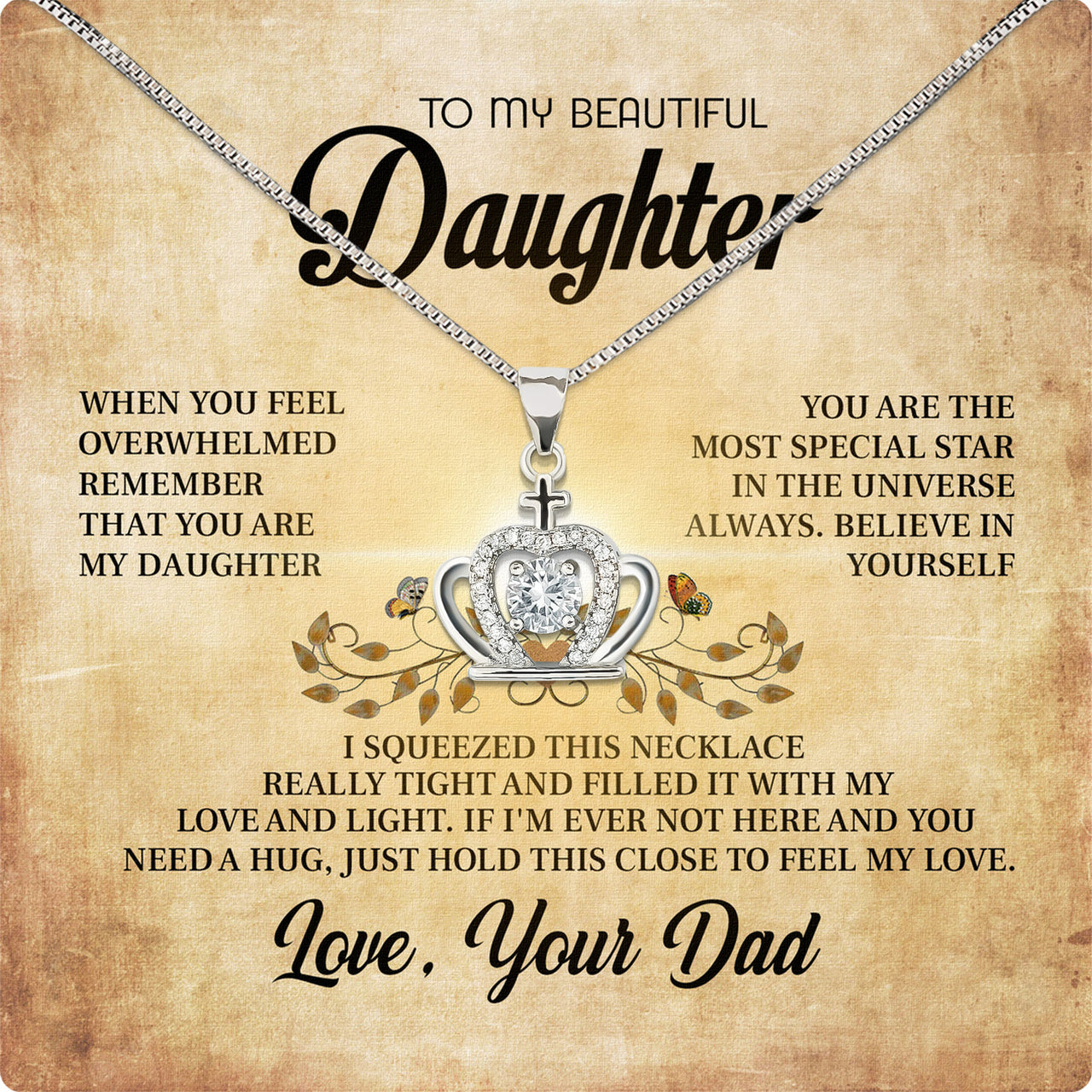 Daughter Necklace from Dad: A Piece of Your Heart for Her