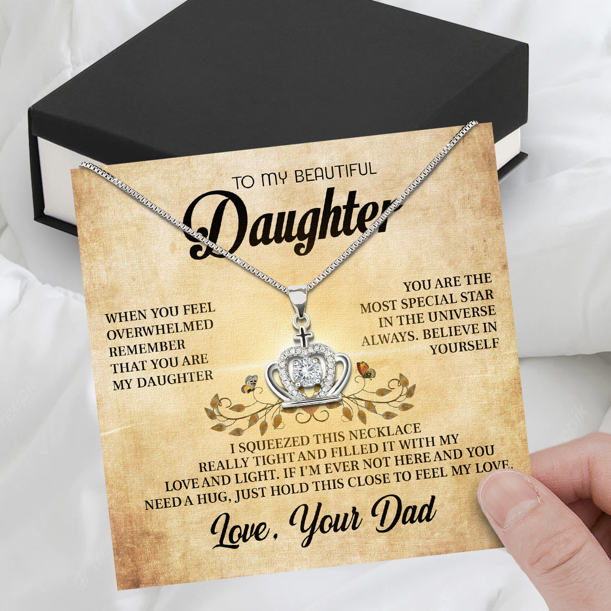 Daughter Necklace from Dad: A Piece of Your Heart for Her