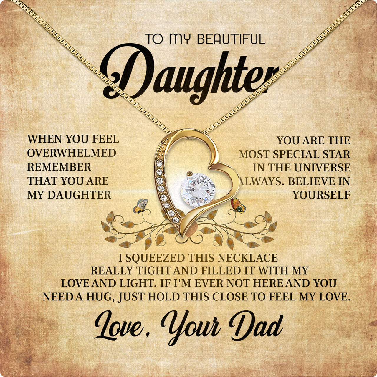 Daughter Necklace from Dad: A Piece of Your Heart for Her