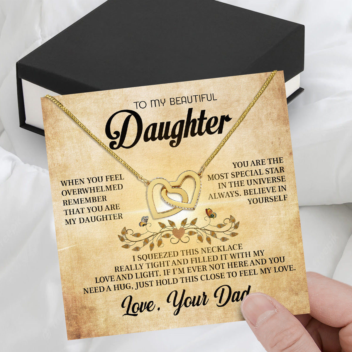 Daughter Necklace from Dad: A Piece of Your Heart for Her