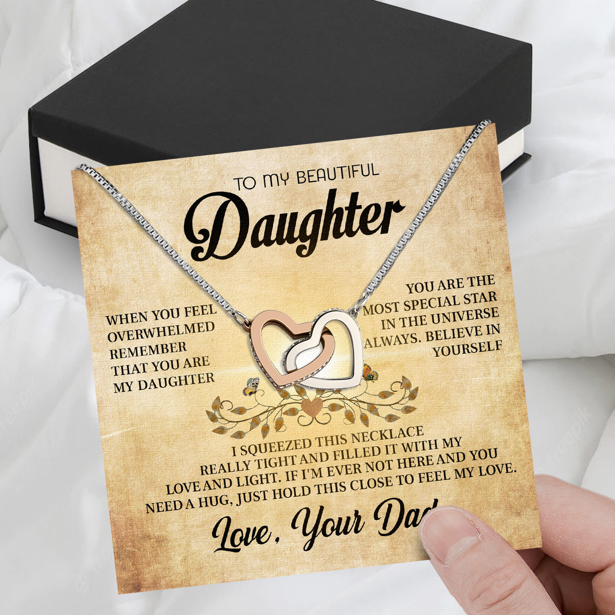 Daughter Necklace from Dad: A Piece of Your Heart for Her