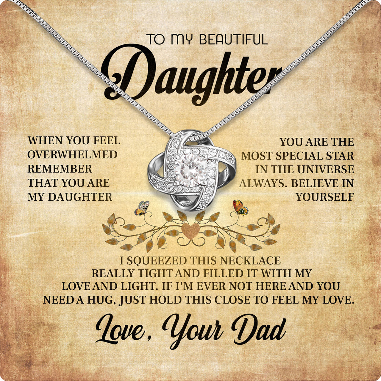 Daughter Necklace from Dad: A Piece of Your Heart for Her