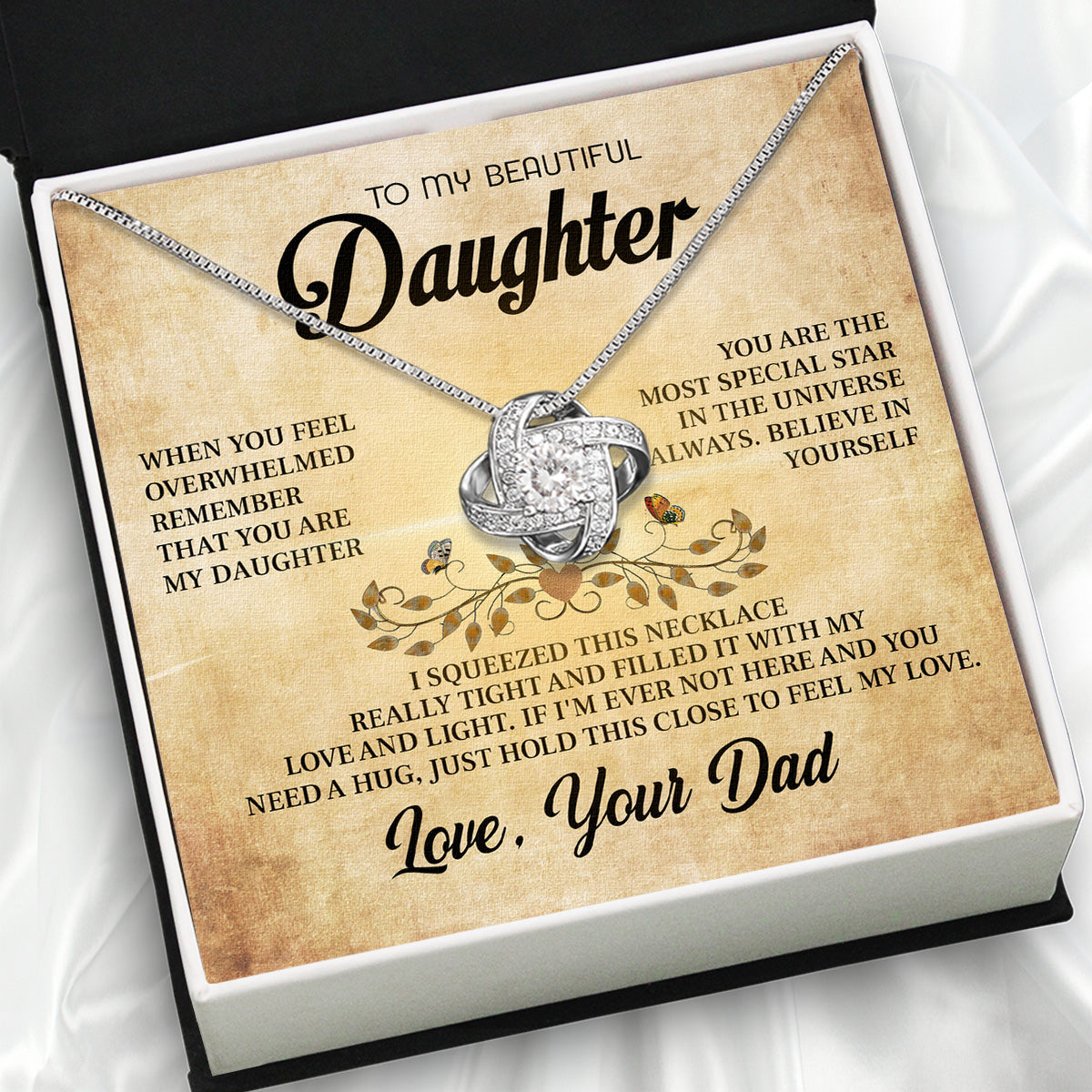 Daughter Necklace from Dad: A Piece of Your Heart for Her