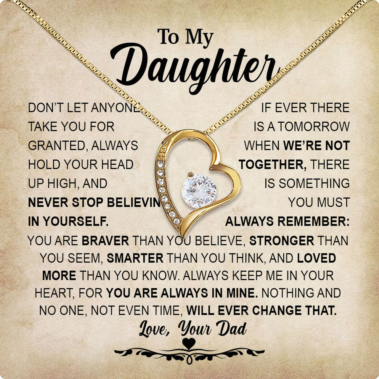 Daughter Necklace from Dad: A Piece of Your Heart for Her