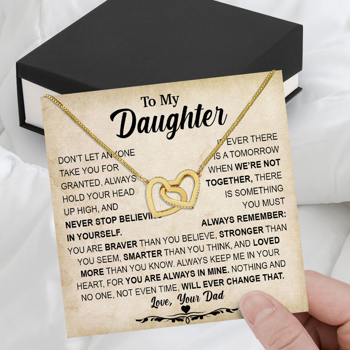 Daughter Necklace from Dad: A Piece of Your Heart for Her