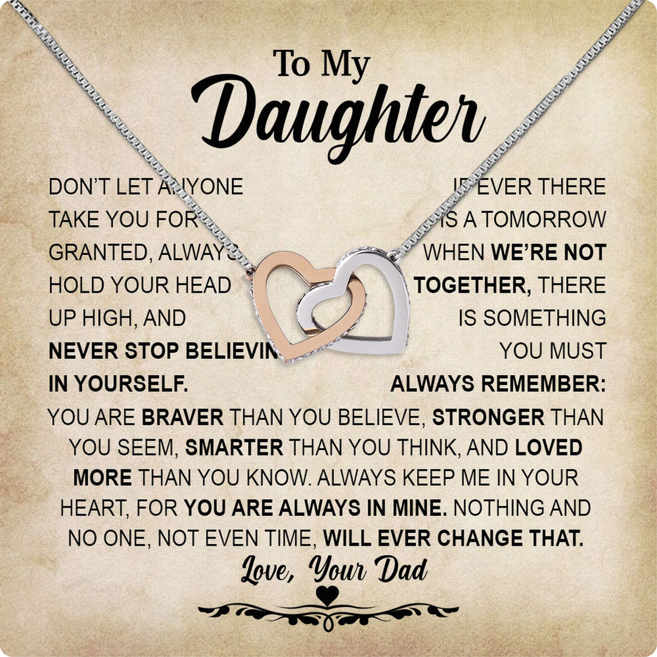 Daughter Necklace from Dad: A Piece of Your Heart for Her