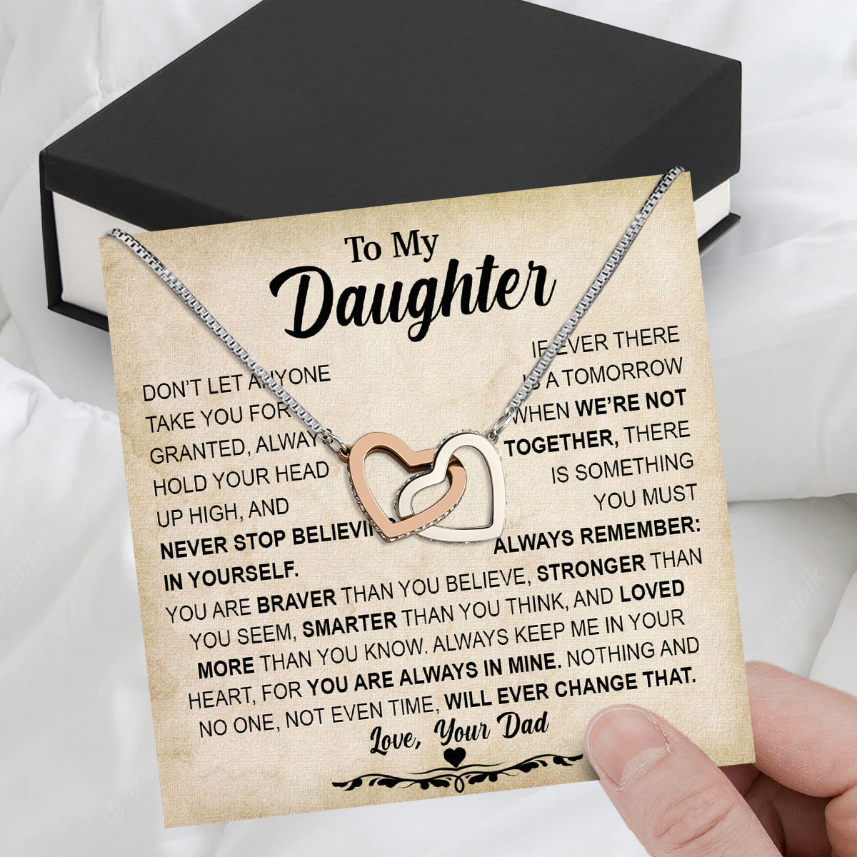 Daughter Necklace from Dad: A Piece of Your Heart for Her