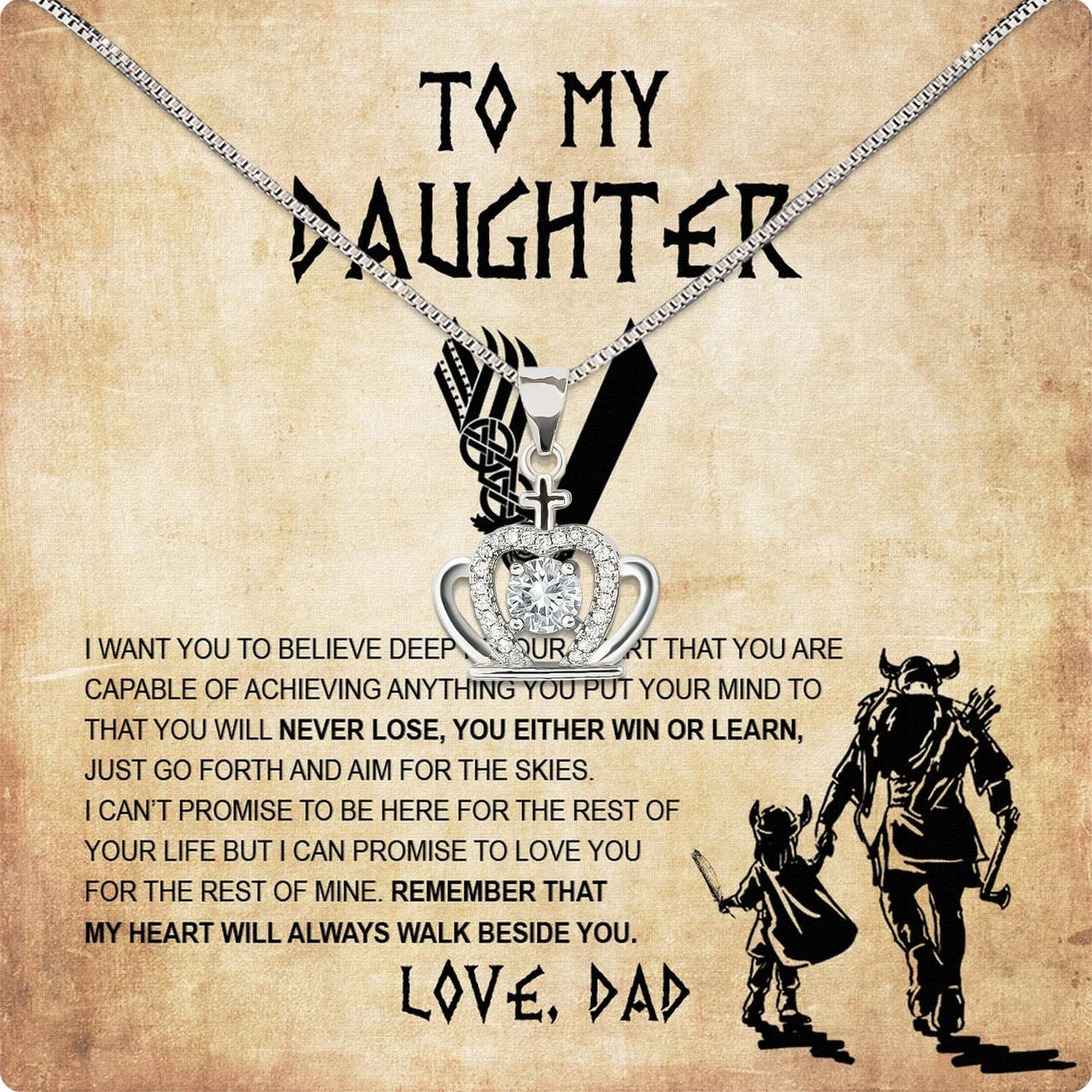 Daughter Necklace from Dad: A Piece of Your Heart for Her