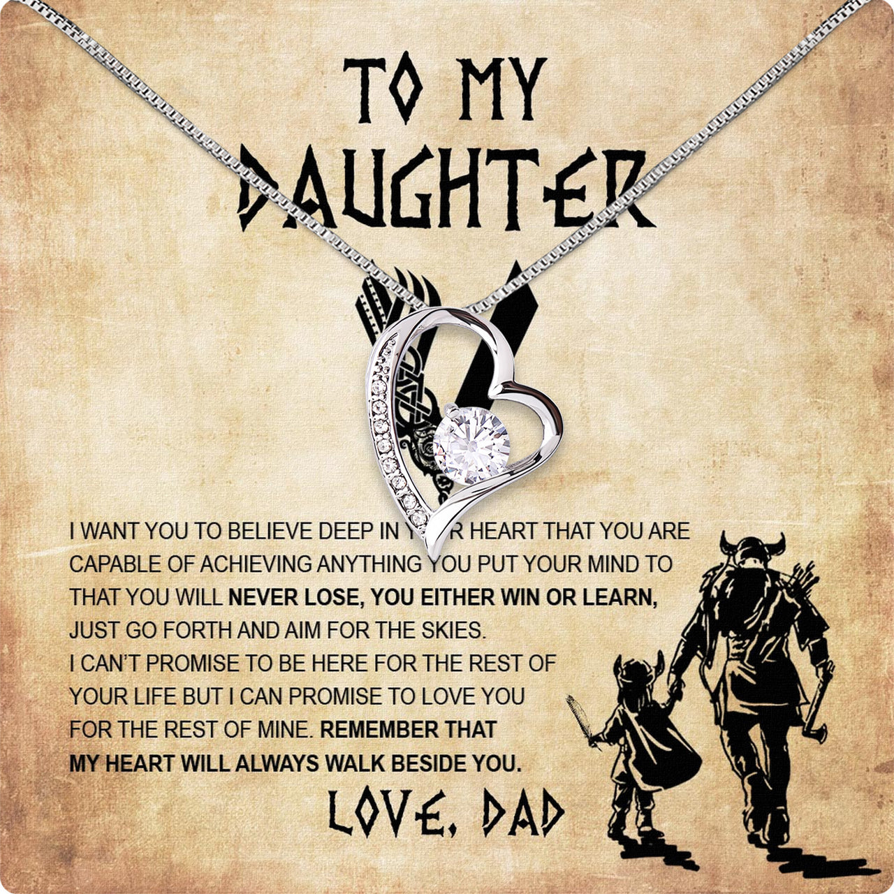 Daughter Necklace from Dad: A Piece of Your Heart for Her