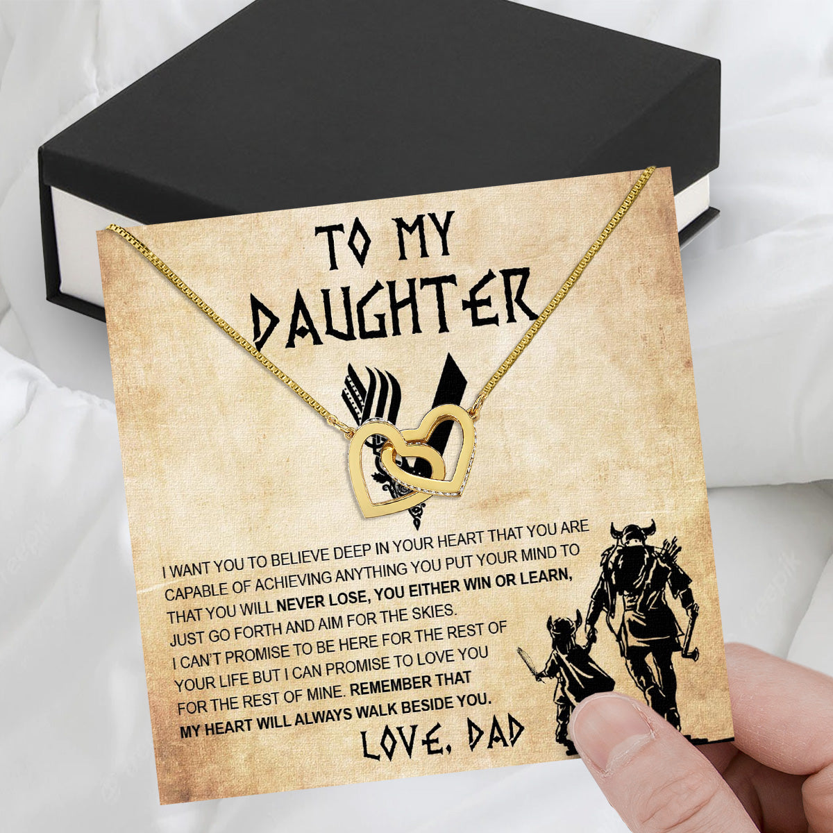 Daughter Necklace from Dad: A Piece of Your Heart for Her