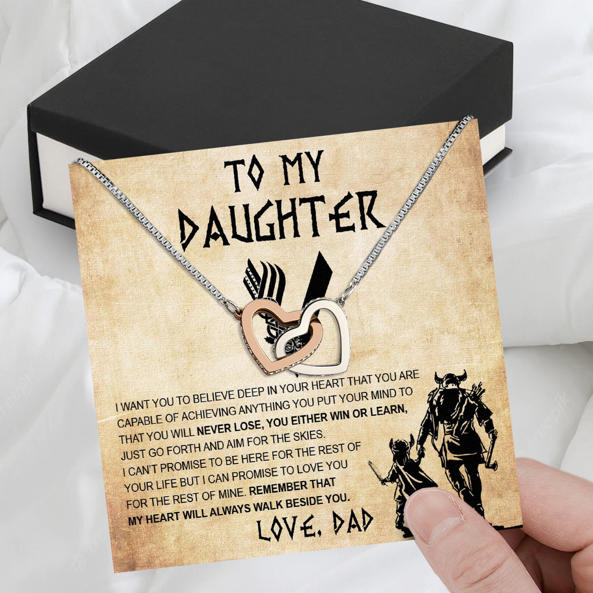 Daughter Necklace from Dad: A Piece of Your Heart for Her