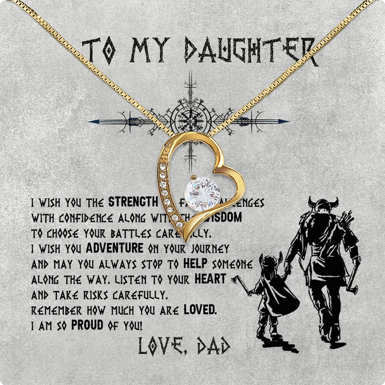 Daughter Necklace from Dad: A Piece of Your Heart for Her