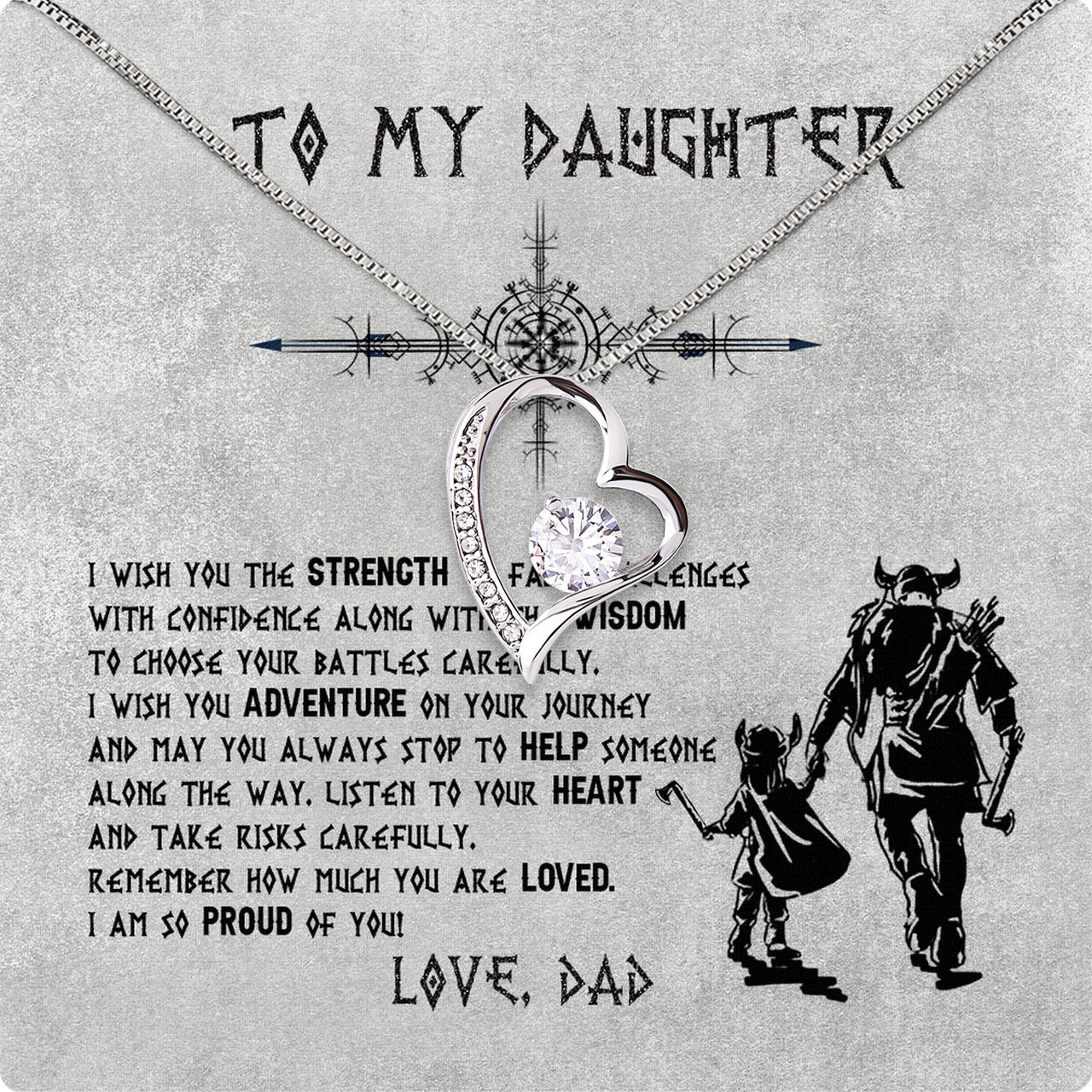 Daughter Necklace from Dad: A Piece of Your Heart for Her