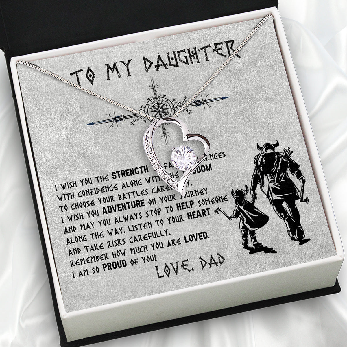 Daughter Necklace from Dad: A Piece of Your Heart for Her