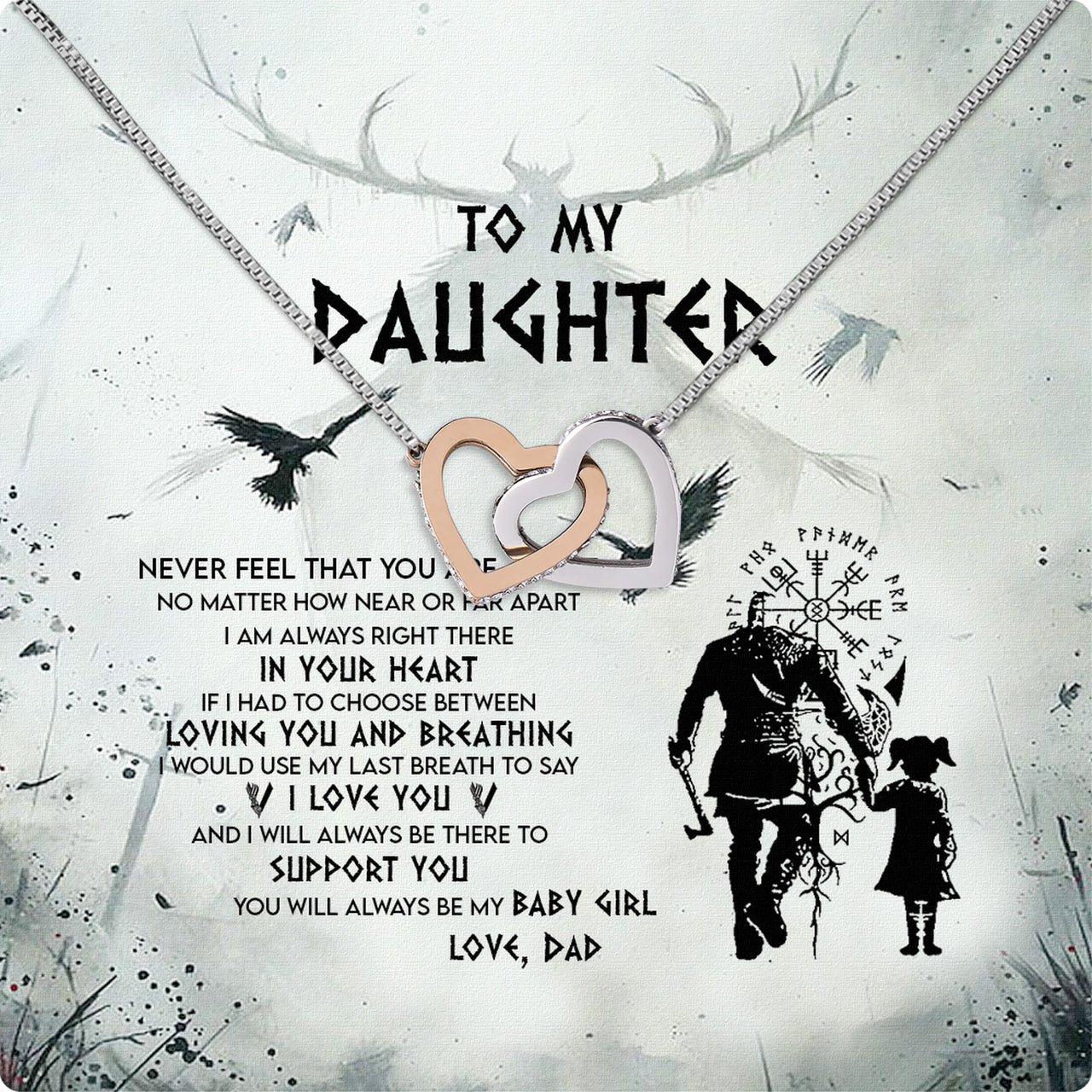 To My Daughter Necklace From Dad With Heartfelt Message Card, Jewelry For Daughter, Daughter Gift From Dad On Birthday, Wedding, Christmas, Graduation