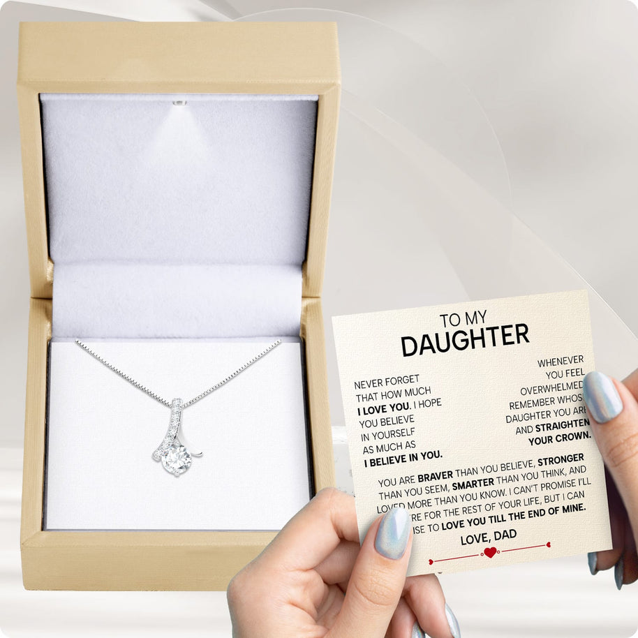 To My Daughter Necklace From Dad With Heartfelt Message - Unique Jewelry For Daughter - Love You Till The End