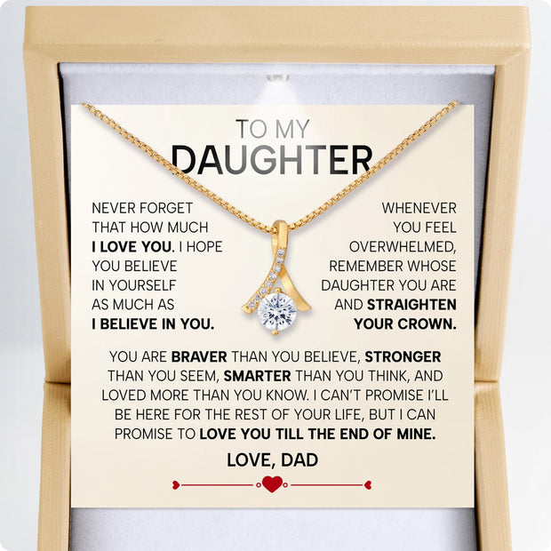 To My Daughter Necklace From Dad With Heartfelt Message - Unique Jewelry For Daughter - Love You Till The End