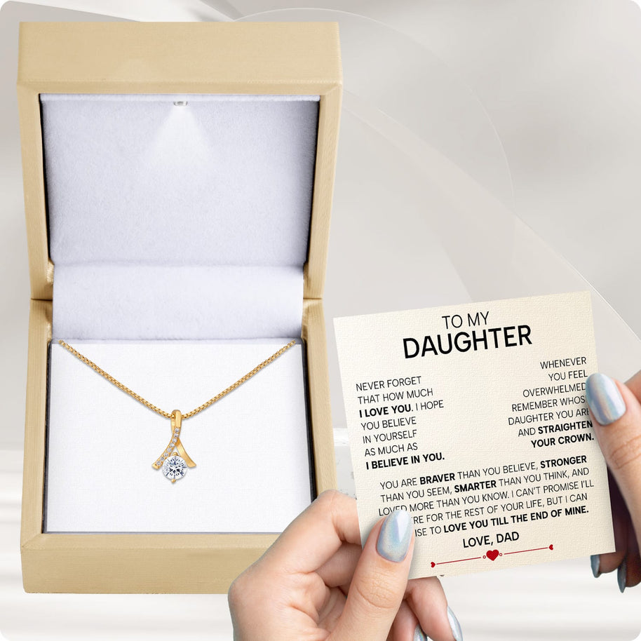 To My Daughter Necklace From Dad With Heartfelt Message - Unique Jewelry For Daughter - Love You Till The End