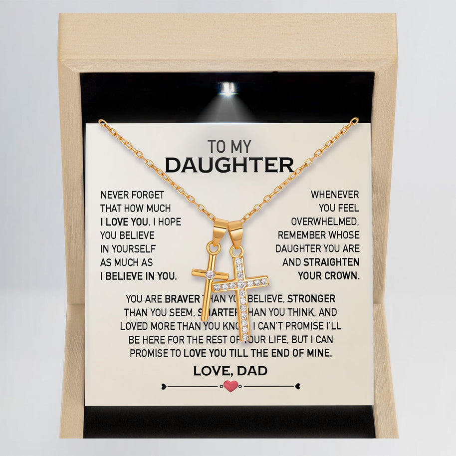 To My Daughter Necklace From Dad With Message Card - Love You Till the End of Mine