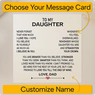 To My Daughter Necklace From Dad With Message Card - Love You Till the End of Mine