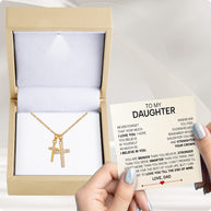 To My Daughter Cross Necklace From Dad With Heartfelt Message - Unique Jewelry For Daughter - Love You Till The End