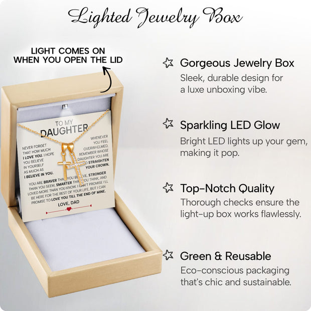 To My Daughter Cross Necklace From Dad With Heartfelt Message - Unique Jewelry For Daughter - Love You Till The End