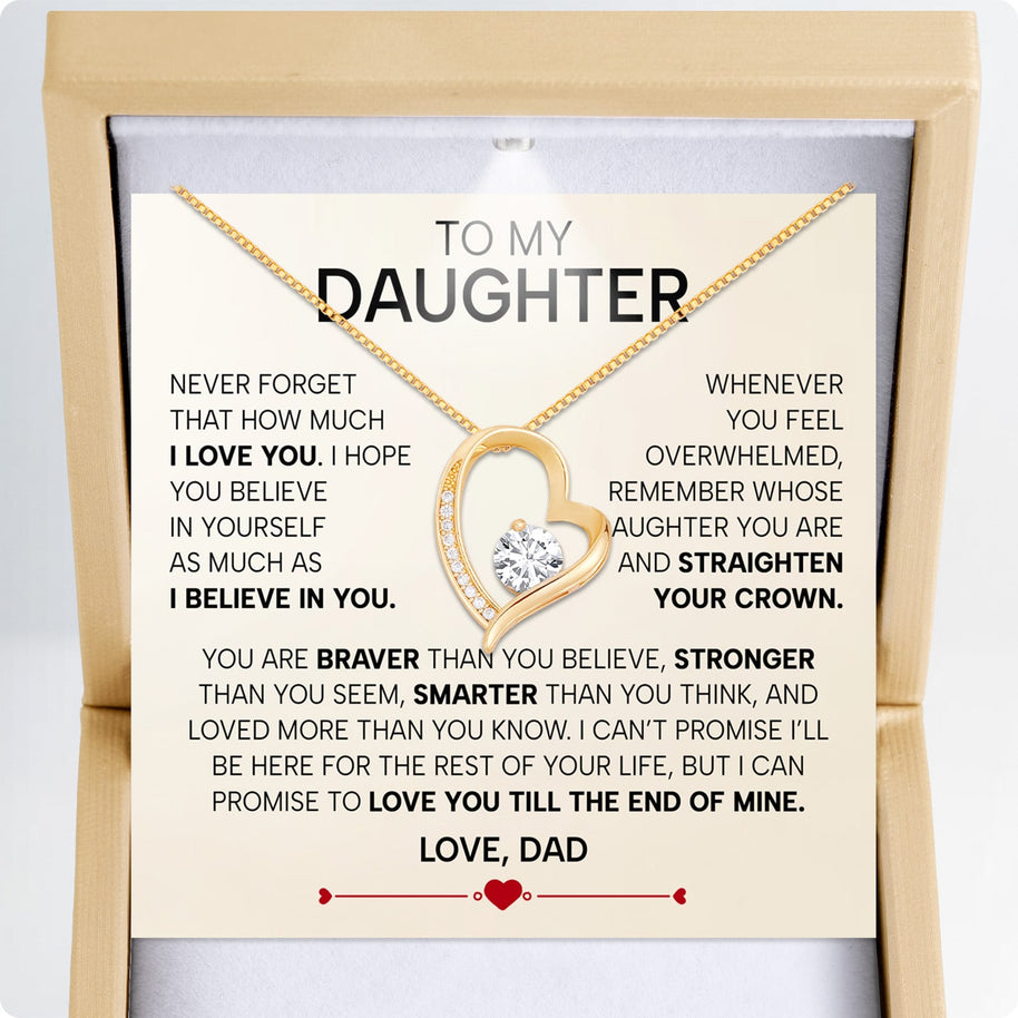 To My Daughter Necklace From Dad With Heartfelt Message - Unique Jewelry For Daughter - Love You Till The End