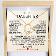 To My Daughter Necklace From Dad With Heartfelt Message - Unique Jewelry For Daughter - Love You Till The End