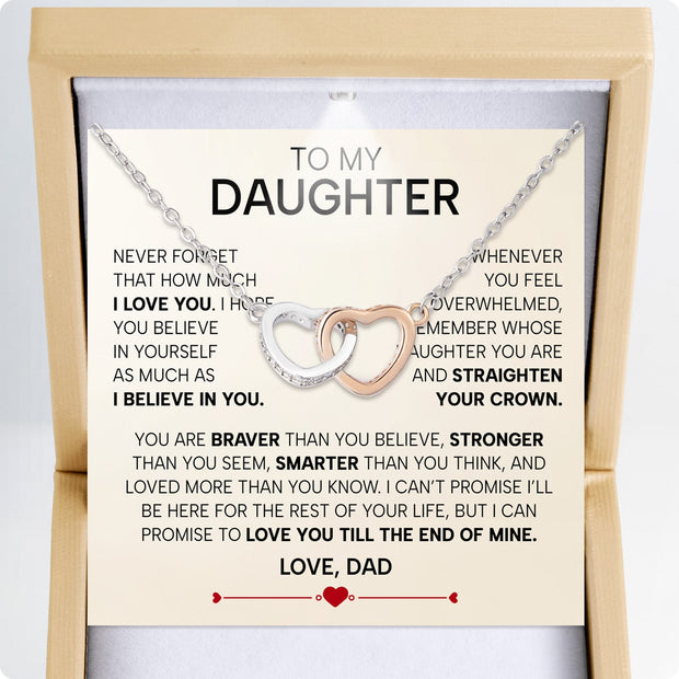 To My Daughter Necklace From Dad With Heartfelt Message - Unique Jewelry For Daughter - Love You Till The End