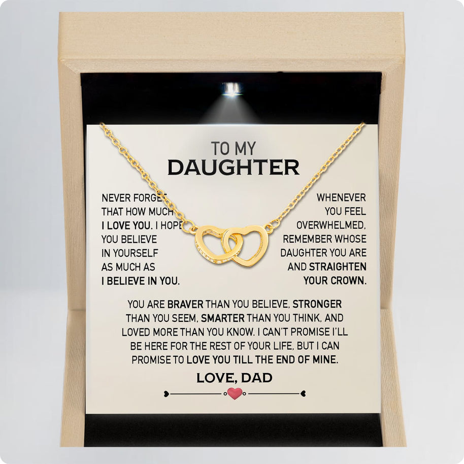 To My Daughter Necklace From Dad With Message Card - Love You Till the End of Mine