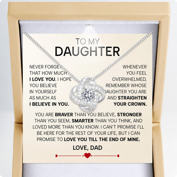 To My Daughter Necklace From Dad With Heartfelt Message - Unique Jewelry For Daughter - Love You Till The End