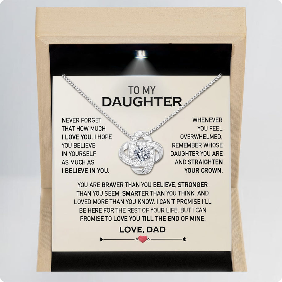 To My Daughter Necklace From Dad With Message Card - Love You Till the End of Mine