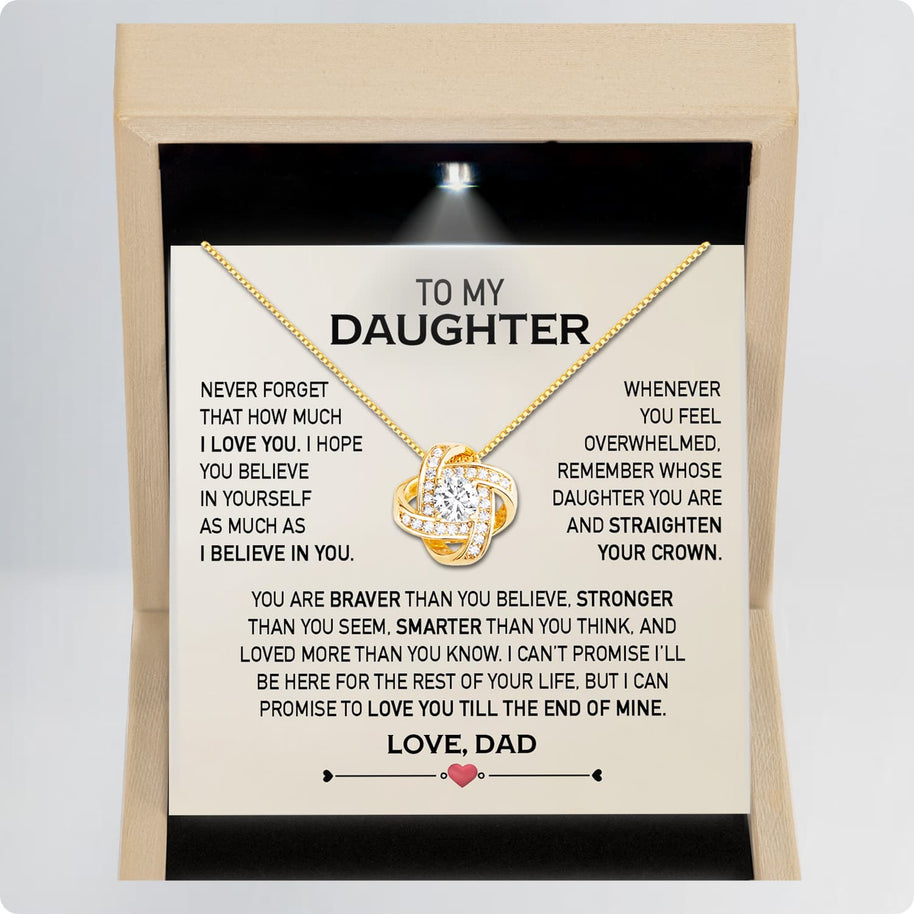 To My Daughter Necklace From Dad With Message Card - Love You Till the End of Mine