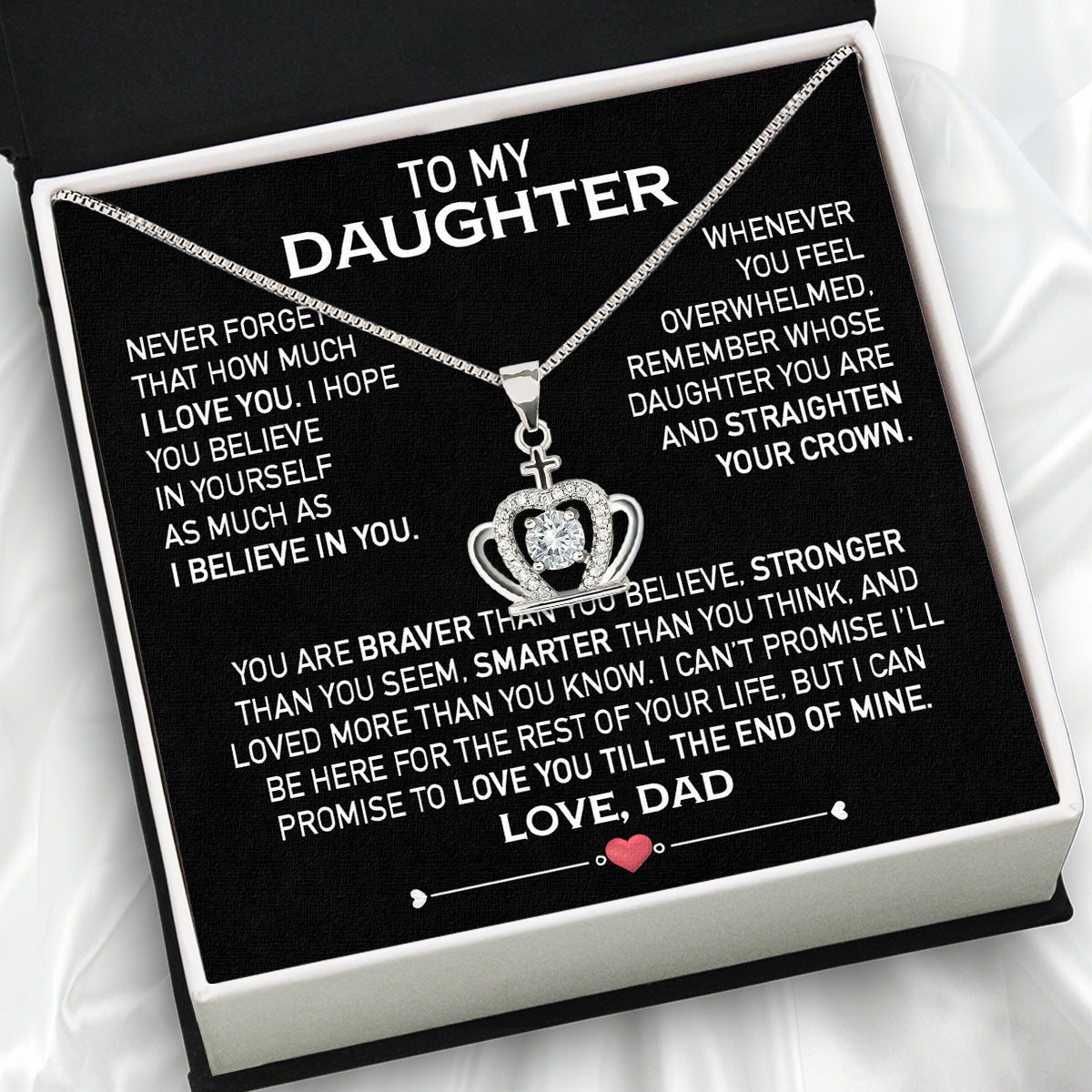 Daughter Necklace from Dad: A Piece of Your Heart for Her