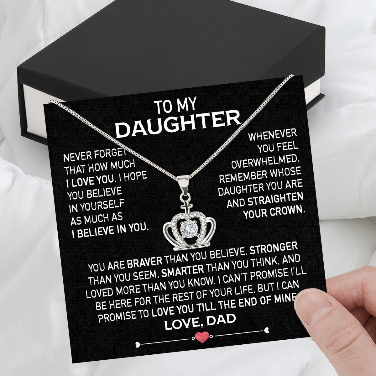 Daughter Necklace from Dad: A Piece of Your Heart for Her