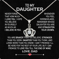 Daughter Necklace from Dad: A Piece of Your Heart for Her