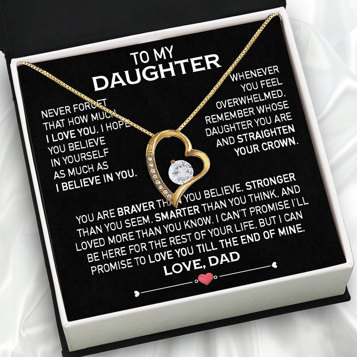 Daughter Necklace from Dad: A Piece of Your Heart for Her