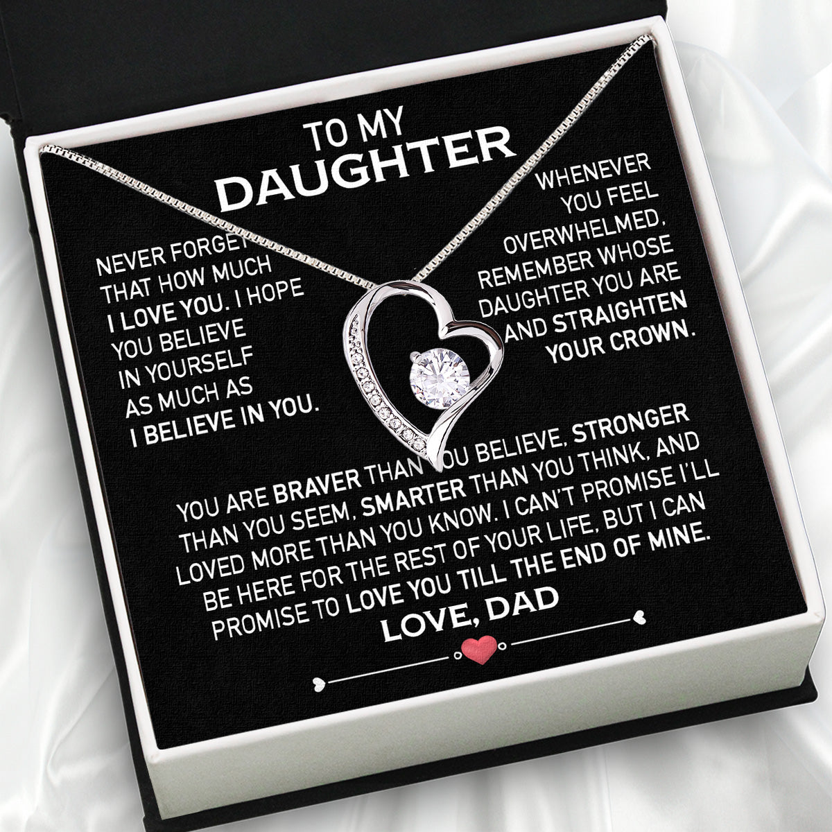 Daughter Necklace from Dad: A Piece of Your Heart for Her