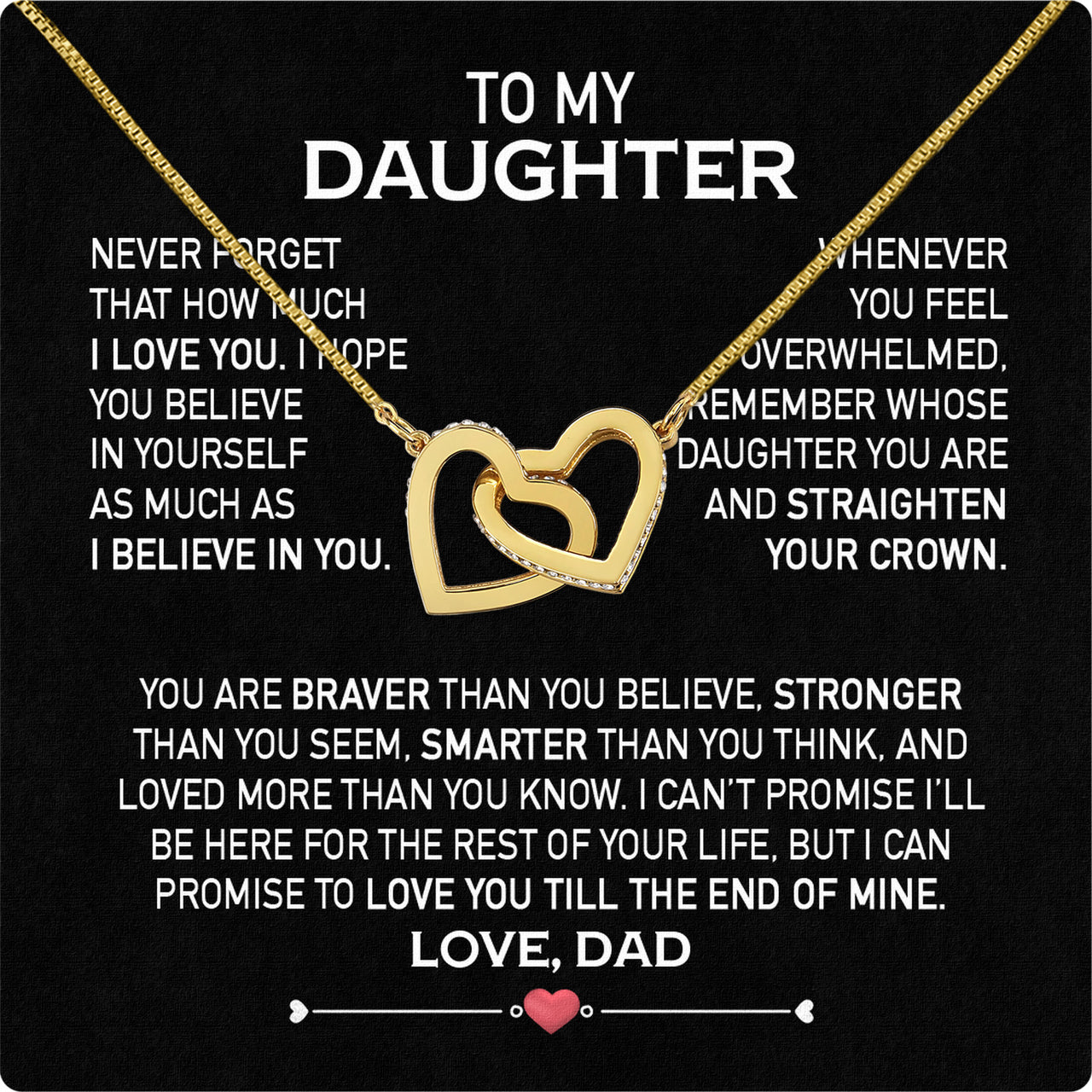 Daughter Necklace from Dad: A Piece of Your Heart for Her