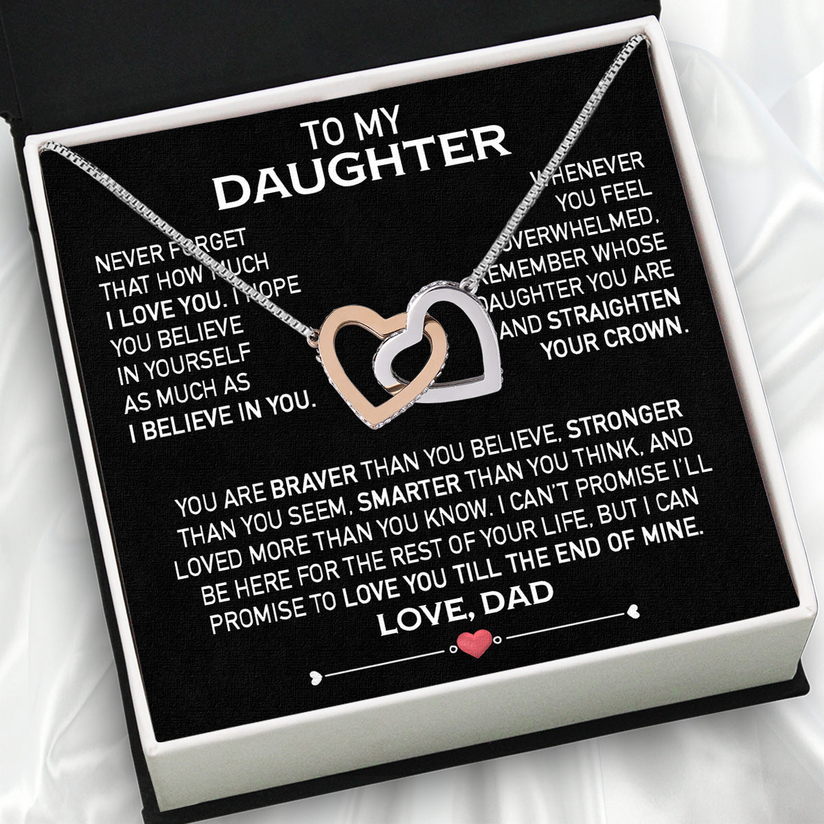 Daughter Necklace from Dad: A Piece of Your Heart for Her