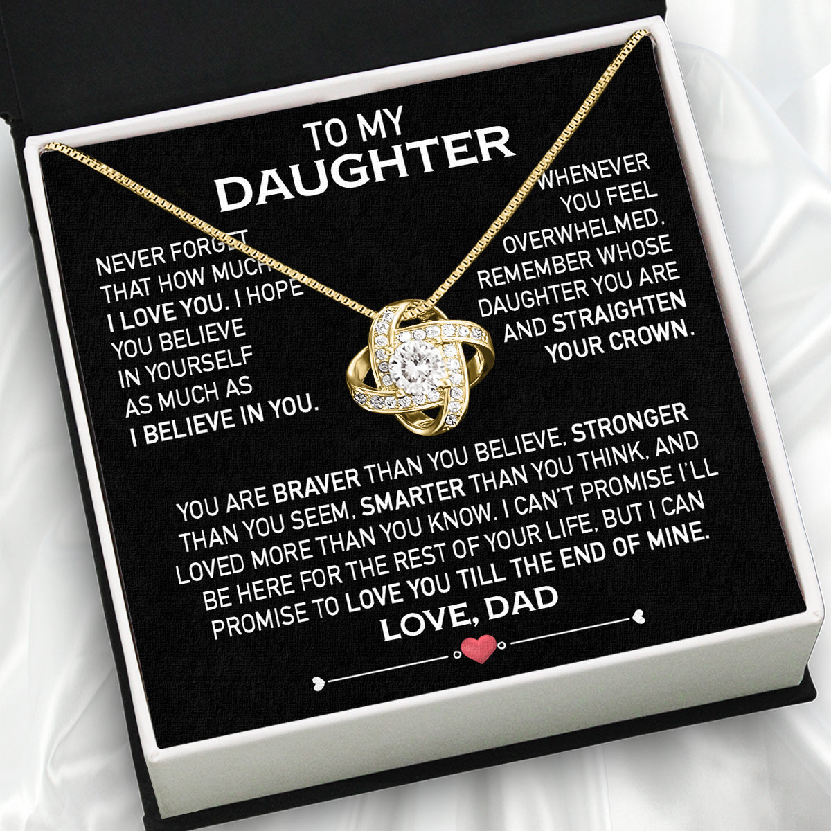 Daughter Necklace from Dad: A Piece of Your Heart for Her