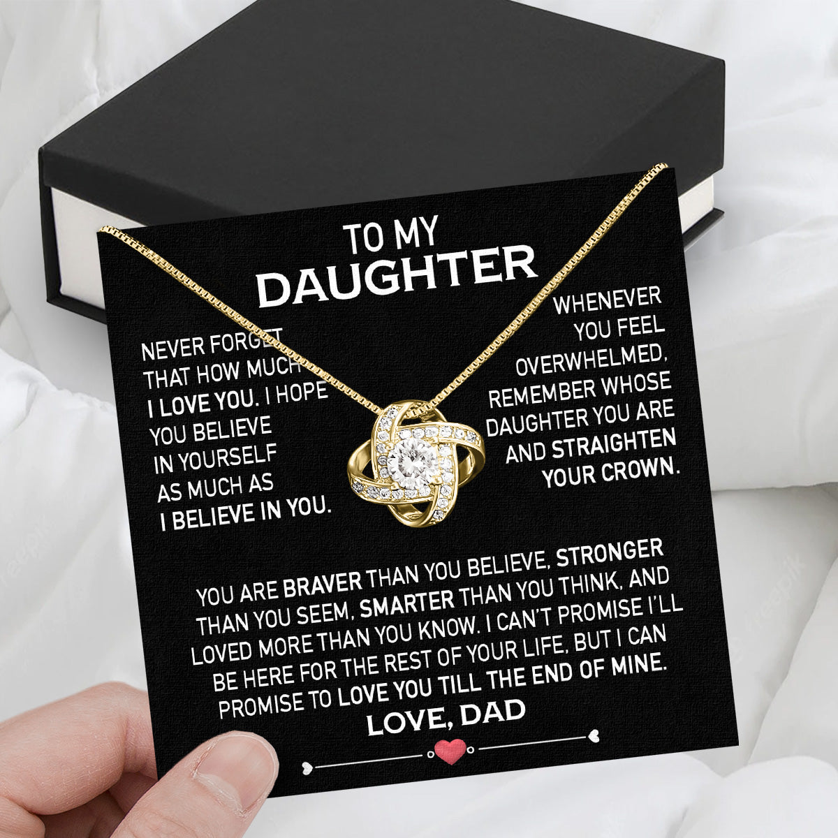 Daughter Necklace from Dad: A Piece of Your Heart for Her