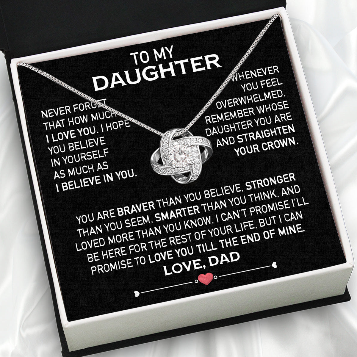 Daughter Necklace from Dad: A Piece of Your Heart for Her