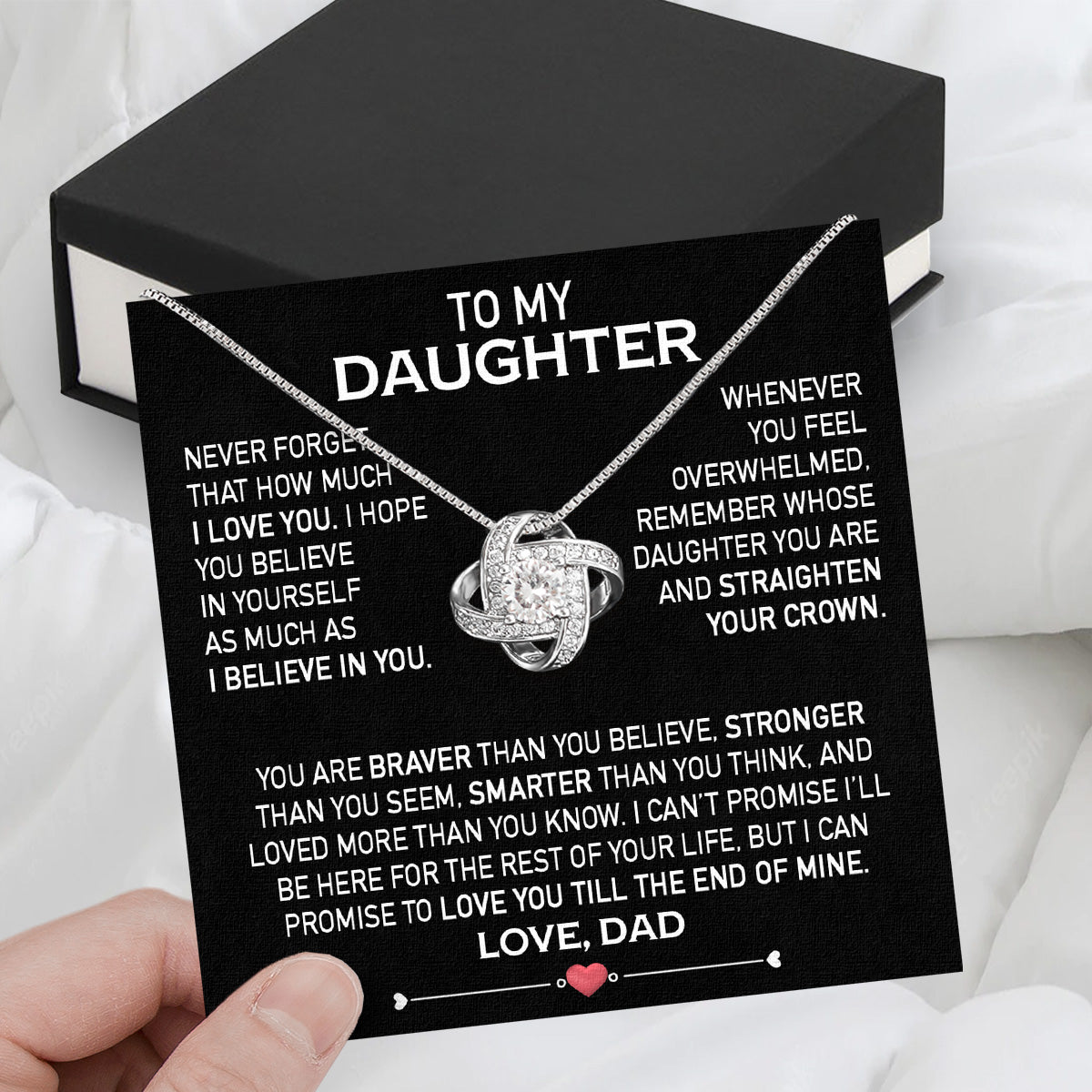 Daughter Necklace from Dad: A Piece of Your Heart for Her