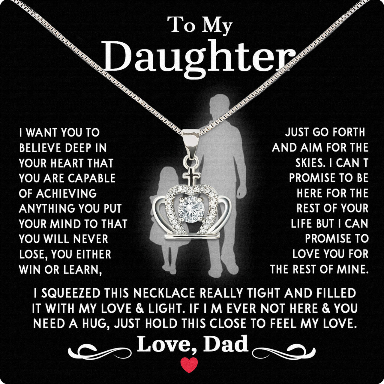 Daughter Necklace from Dad: A Piece of Your Heart for Her