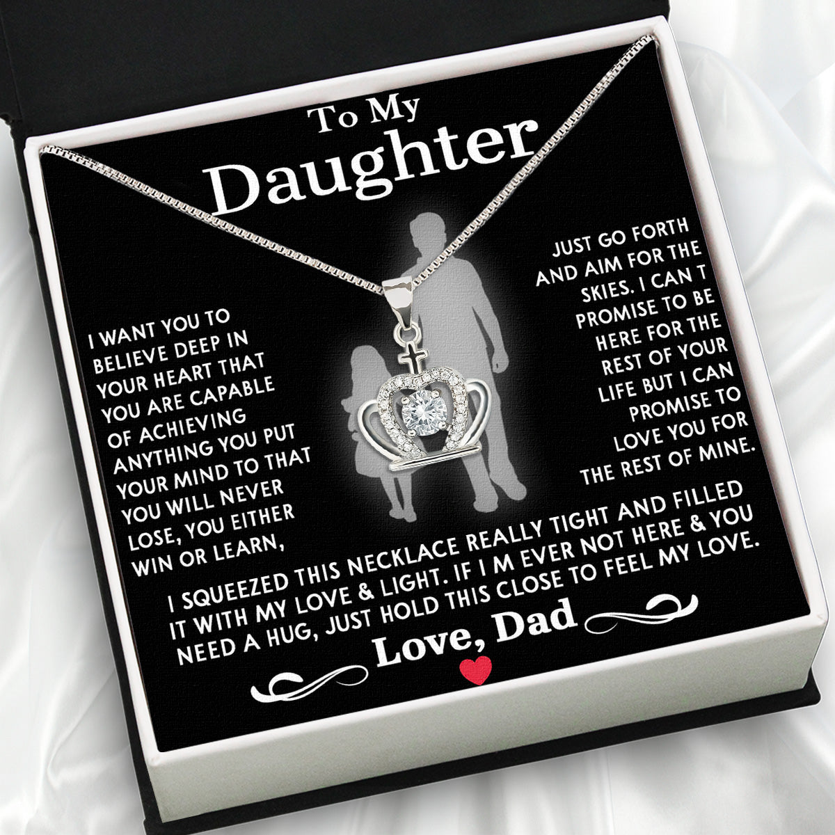 Daughter Necklace from Dad: A Piece of Your Heart for Her