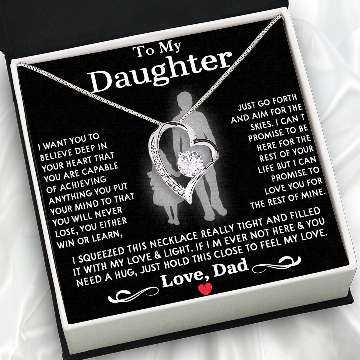 Daughter Necklace from Dad: A Piece of Your Heart for Her